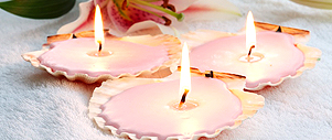 Cotton Candy seashell candle